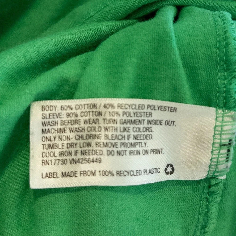 Cat & Jack Graphic Tee Girls L Green Gray Raglan Sporty Shirt Colorful Top